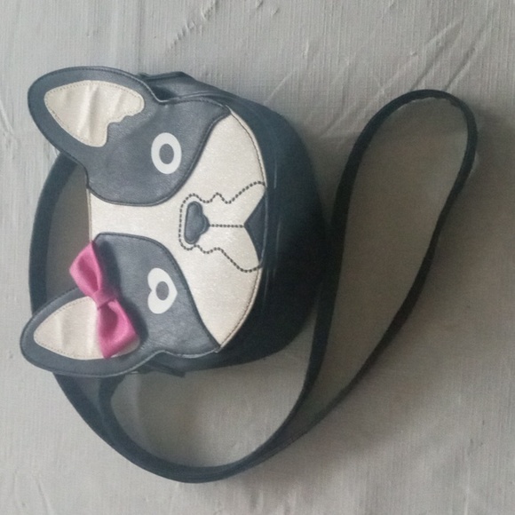 BETSEY JOHNSON LUV CROSSBODY BAG FRENCHIE FRENCH BULL TERRIER  w BOW MINI BAG - Picture 3 of 17